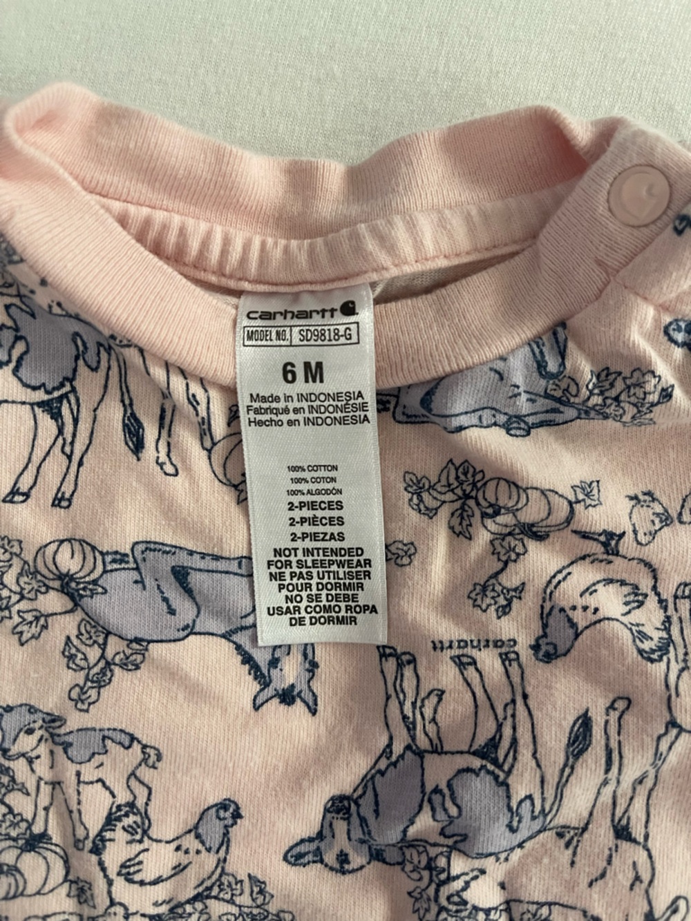Carhartt Navy and Light Pink Infant Snap Bodysuit Set - Picture 7 of 7